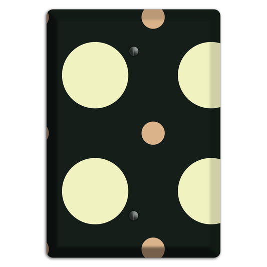 Black with Yellow and Mauve Multi Medium Polka Dots Blank Wallplate