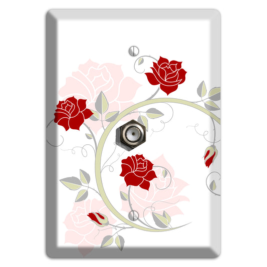 Red Rose Cable Wallplate