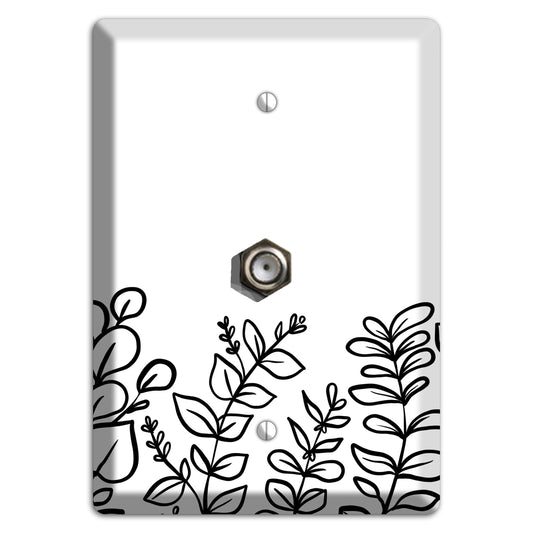 Hand-Drawn Floral 13 Cable Wallplate