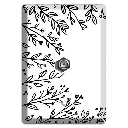 Hand-Drawn Floral 27 Cable Wallplate