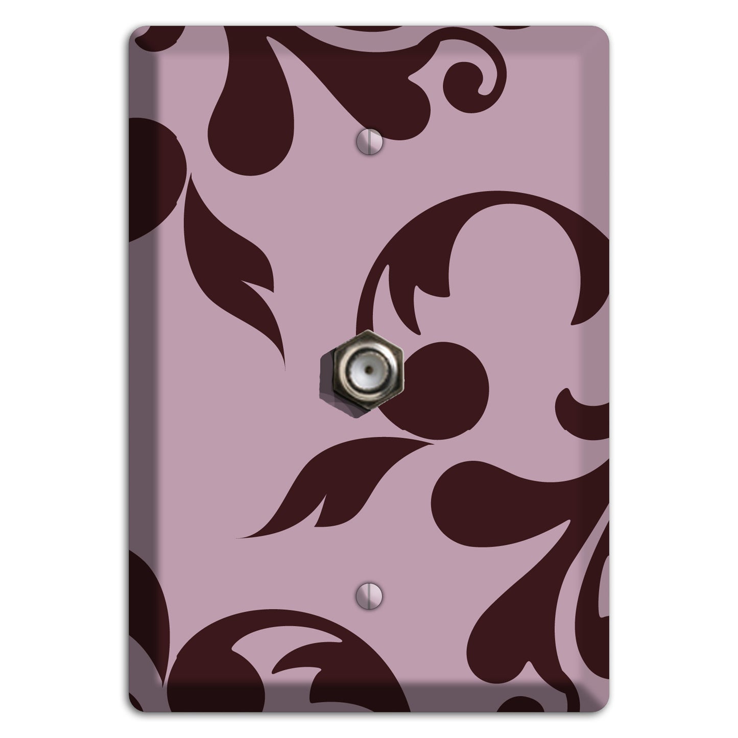 Dusty Rose and Burgundy Toile Cable Wallplate