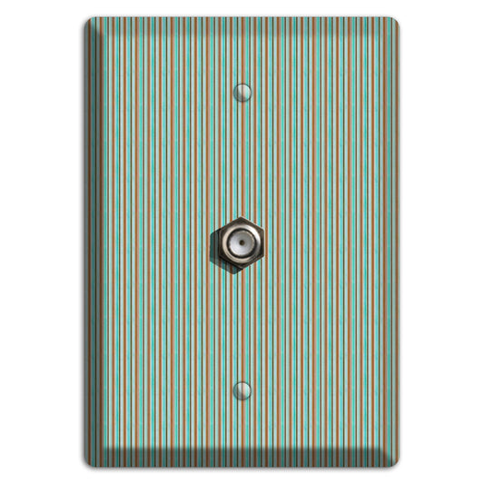 Multi Aqua Vertical Stripe Cable Wallplate