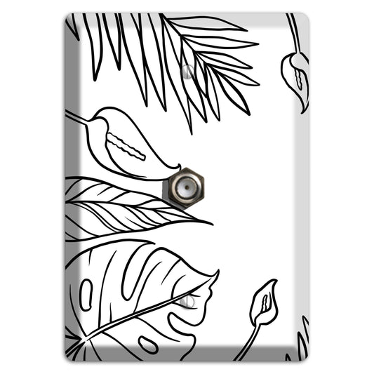 Hand-Drawn Leaves 1 Cable Wallplate