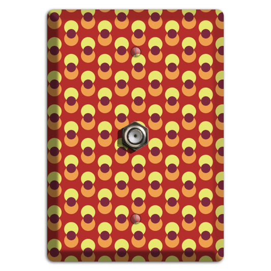 Red Yellow Coral Overlain Dots Cable Wallplate