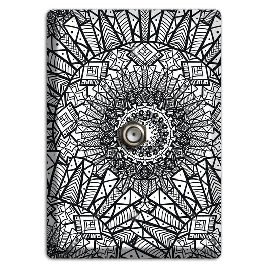 Mandala Black and White Style X Cover Plates Cable Wallplate