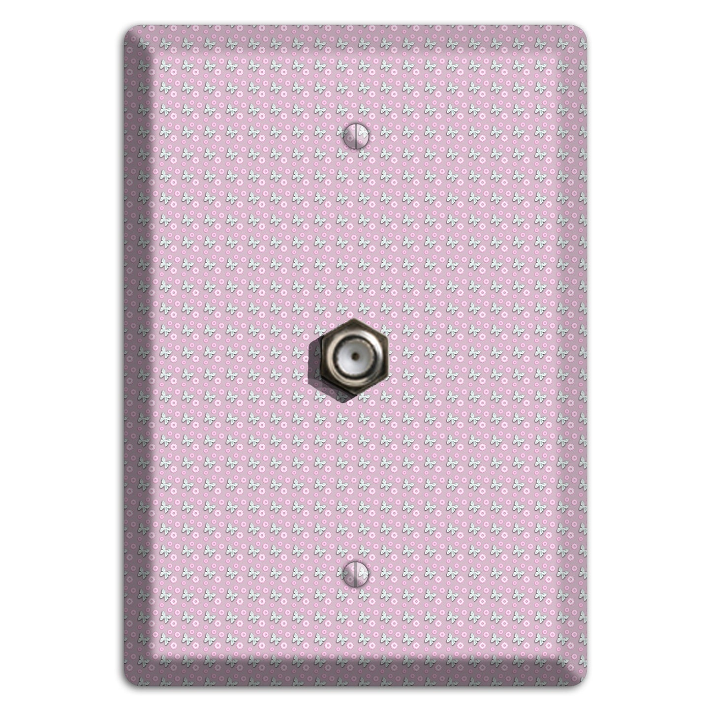 Pink with Butterflies Cable Wallplate