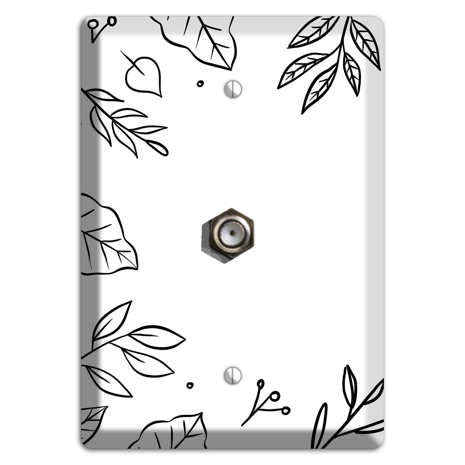 Hand-Drawn Floral 33 Cable Wallplate