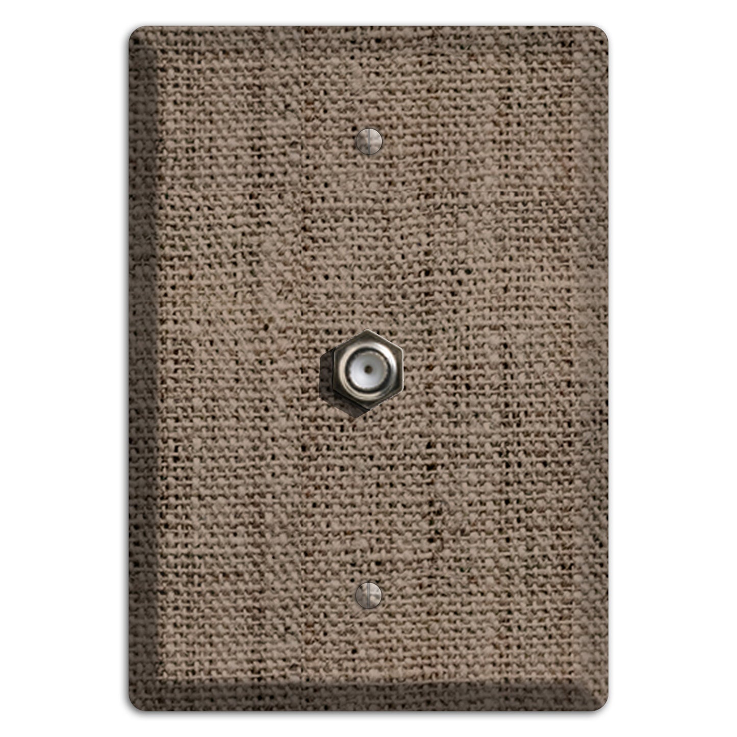 Coffee Burlap Cable Wallplate