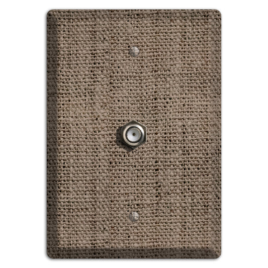 Coffee Burlap Cable Wallplate