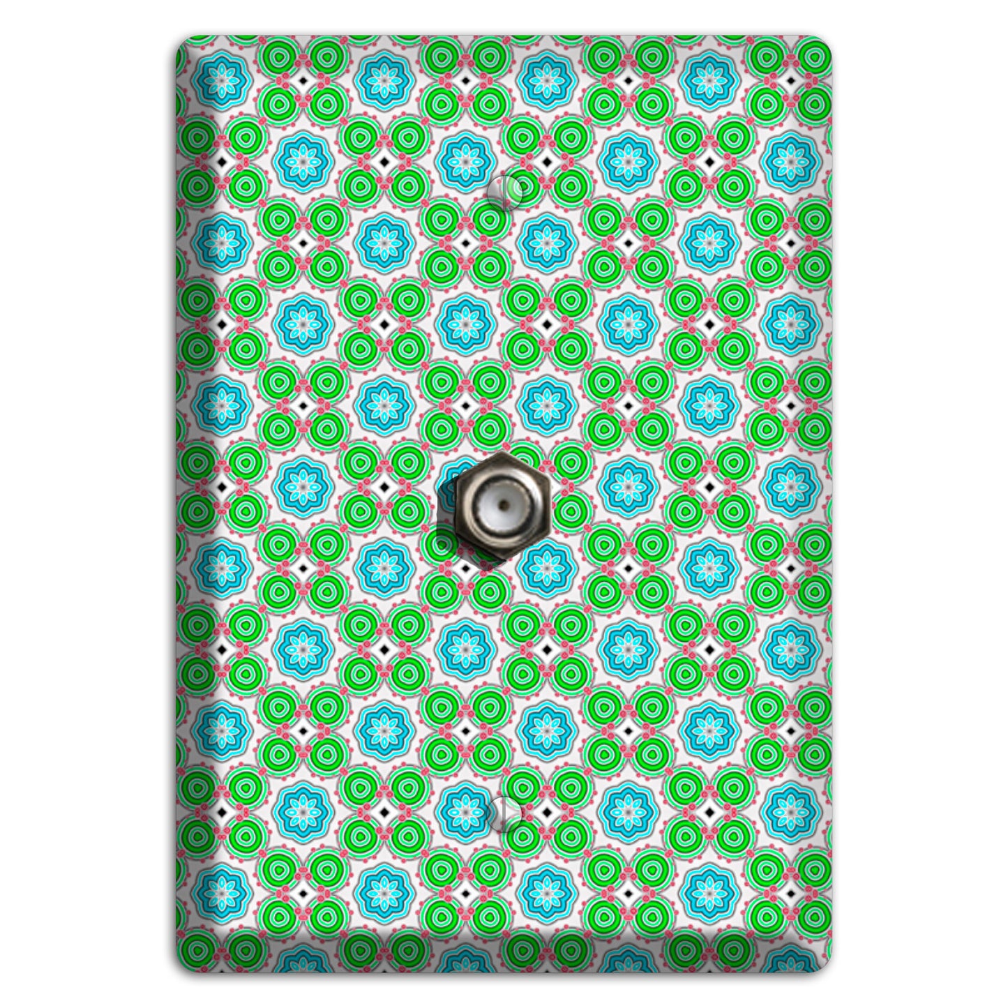 Green and Blue Foulard Cable Wallplate