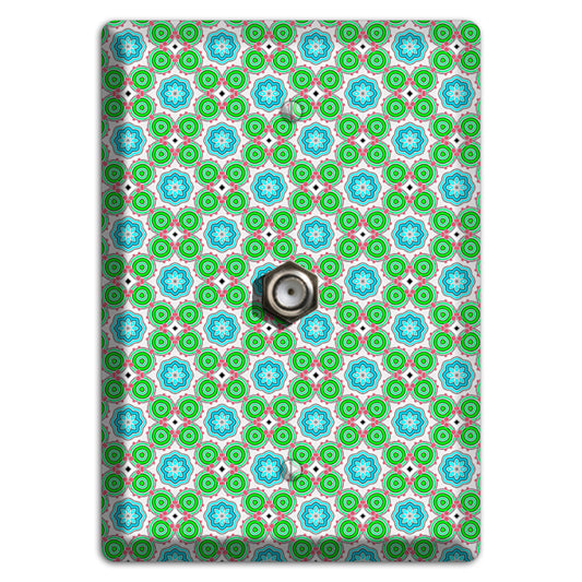 Green and Blue Foulard Cable Wallplate