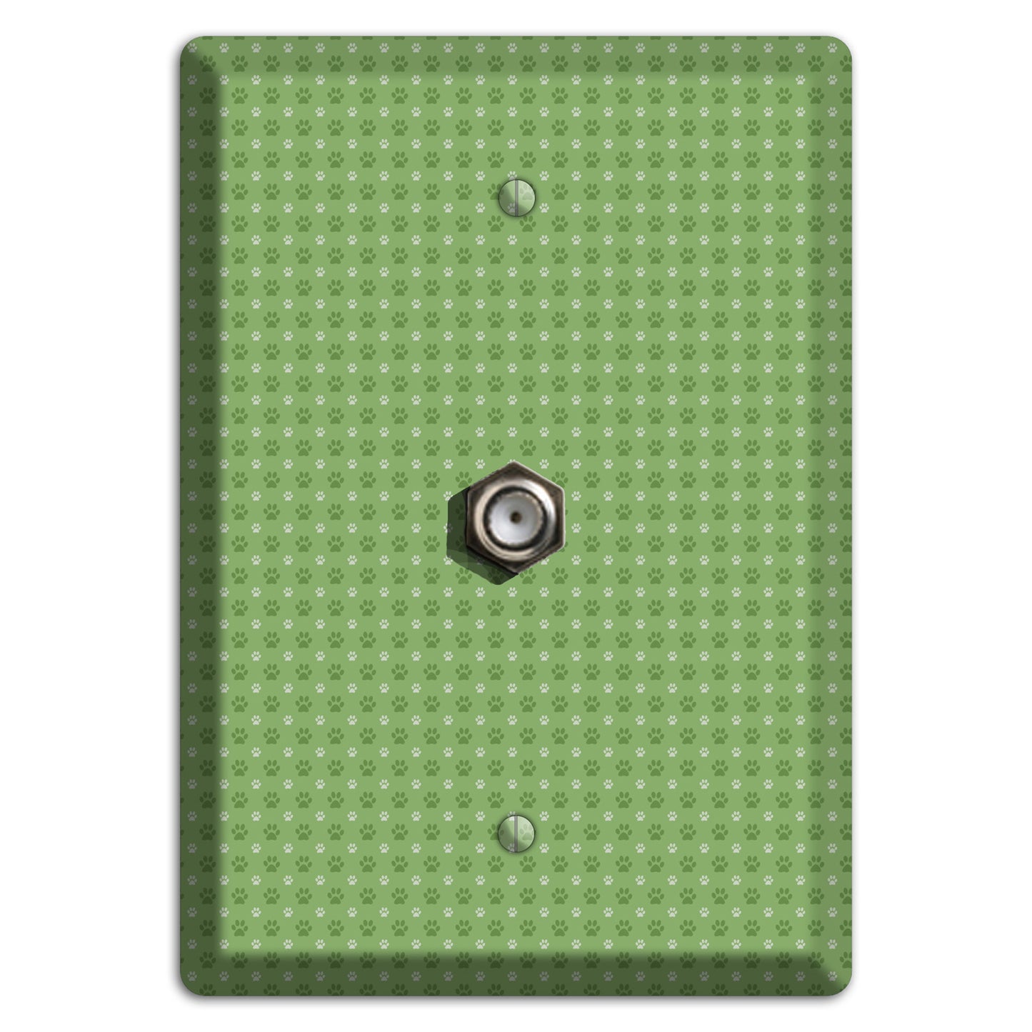 Green Paw Prints Cable Wallplate