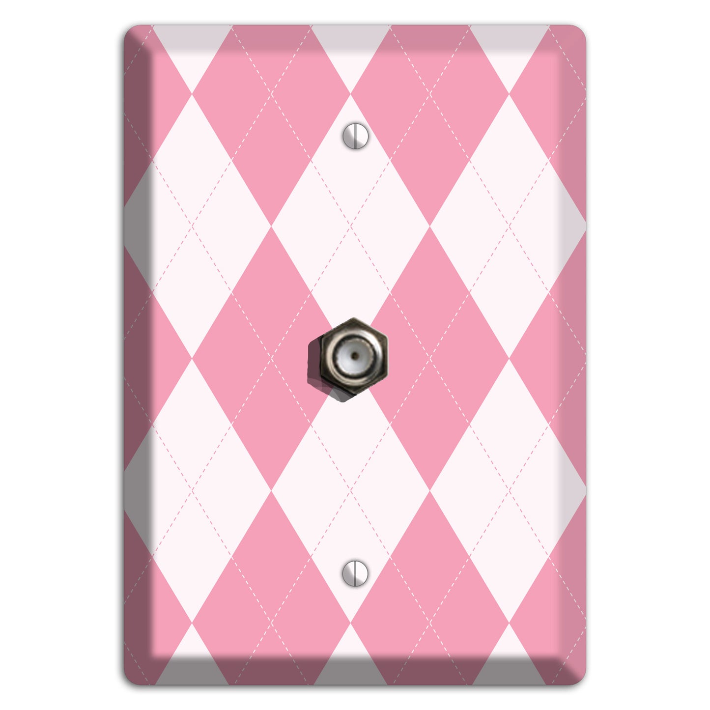 Pink Argyle Cable Wallplate