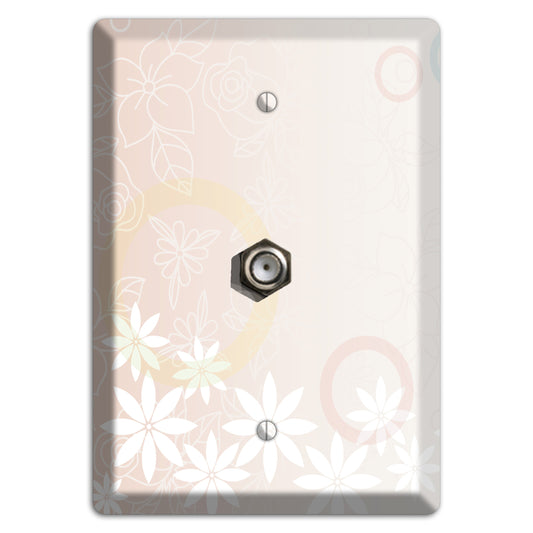 Mauve Floral Cable Wallplate