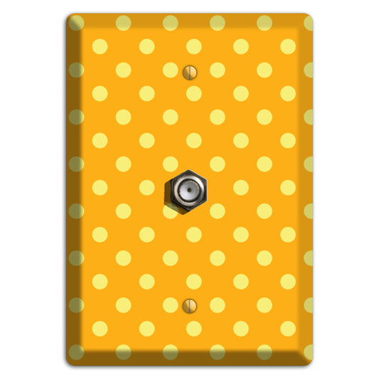 Orange and Yellow Polka Dot Cable Wallplate