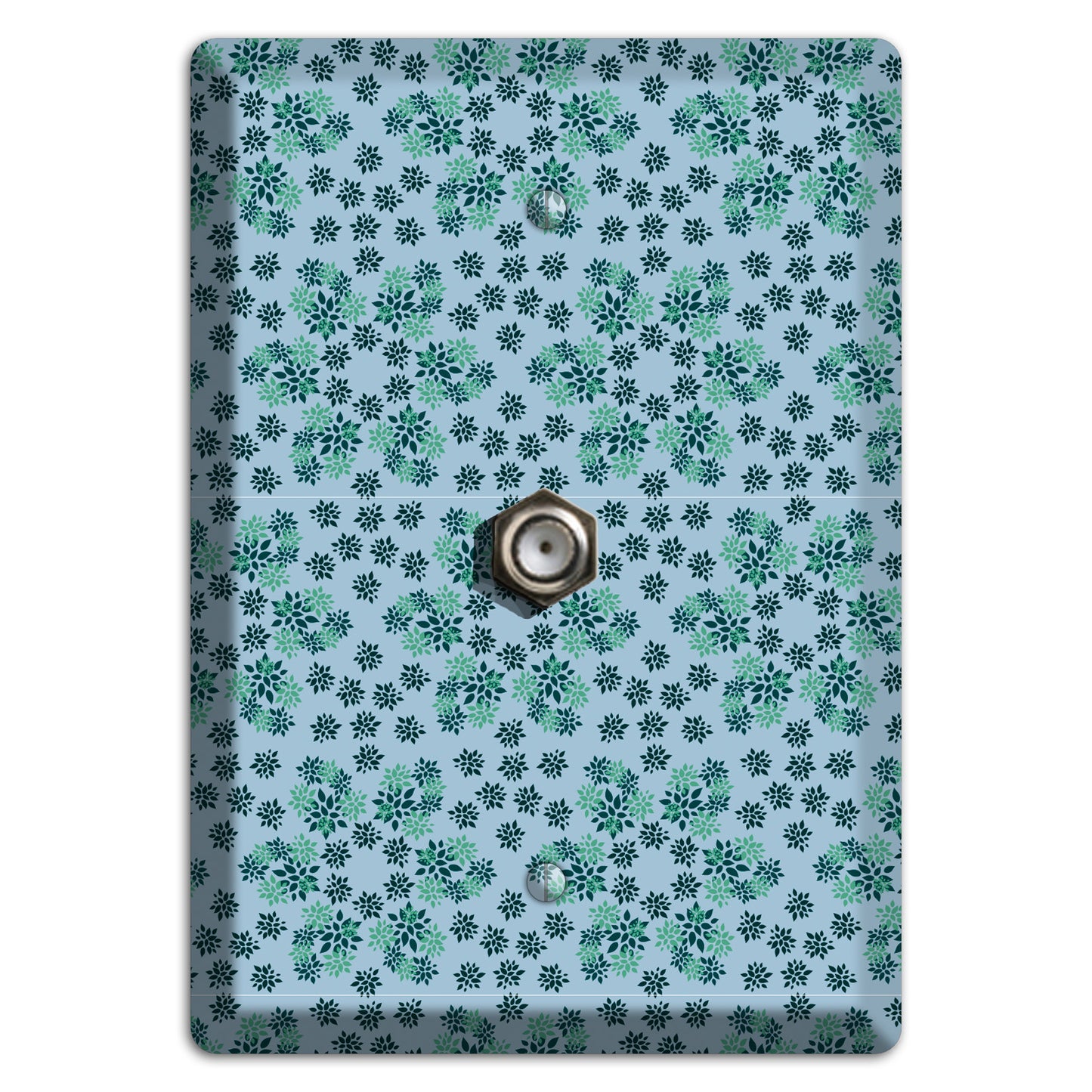 Blue with Multi Green Calico Cable Wallplate