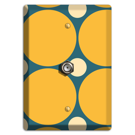 Jade with Mustard and Beige Multi Tiled Large Dots Cable Wallplate