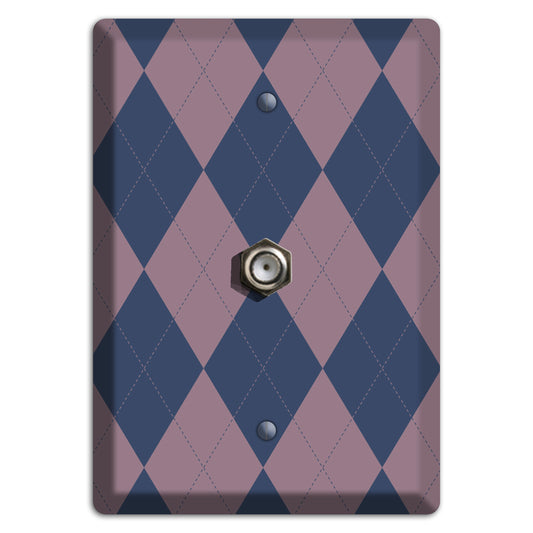 Purple Argyle Cable Wallplate