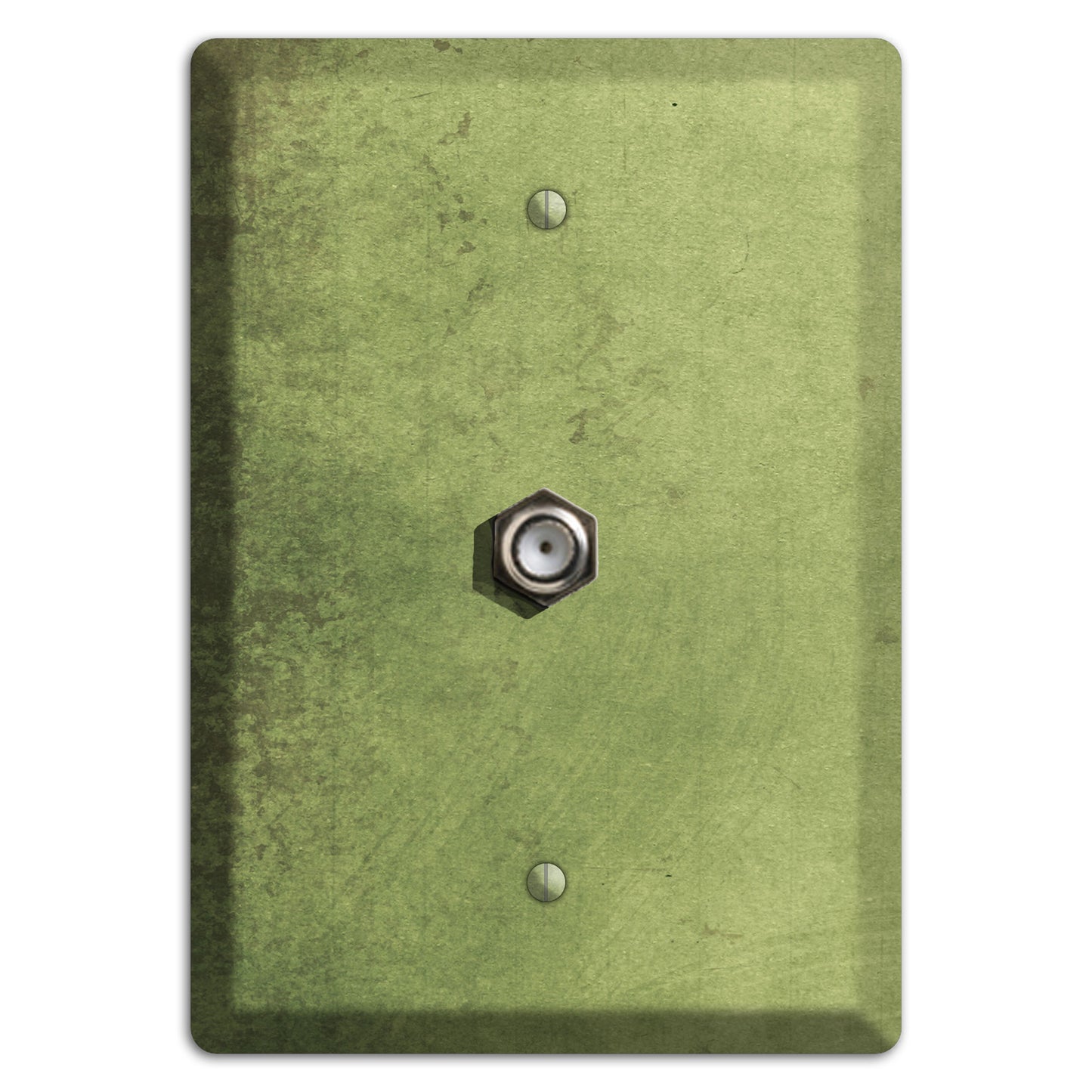 Green Smoke Vintage Grunge Cable Wallplate