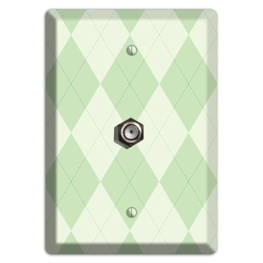 Light Green Argyle Cable Wallplate