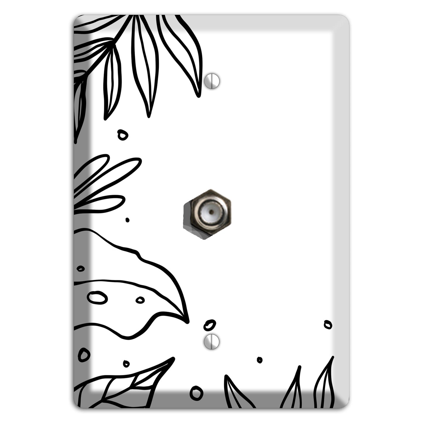 Hand-Drawn Floral 14 Cable Wallplate