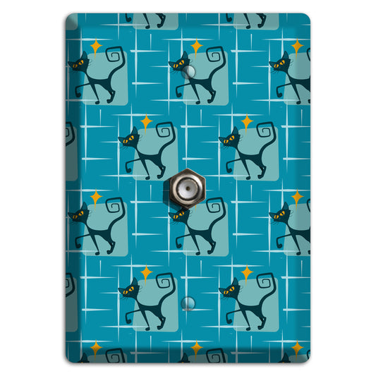 Teal Kitties Cable Wallplate