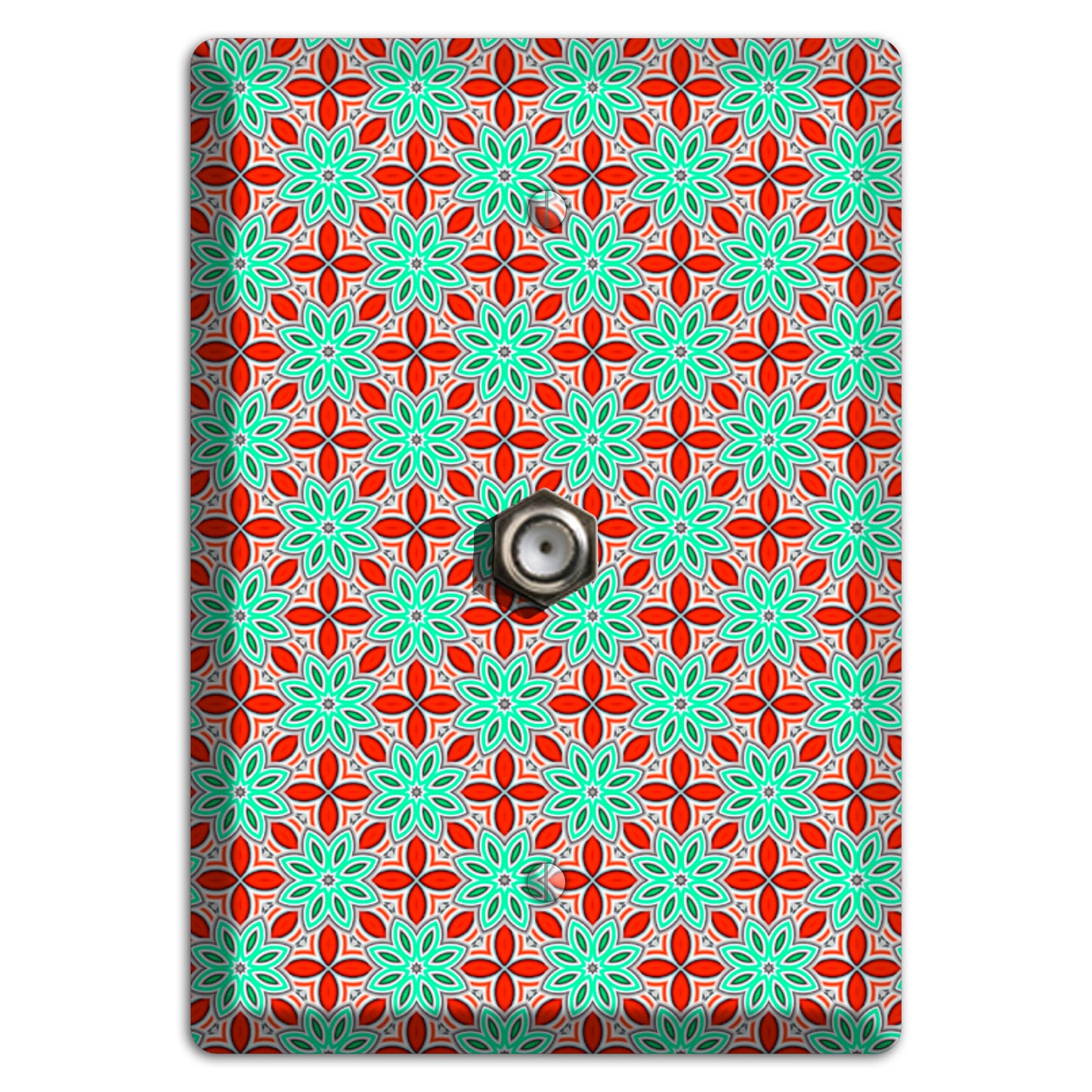 Green and Red Foulard 2 Cable Wallplate