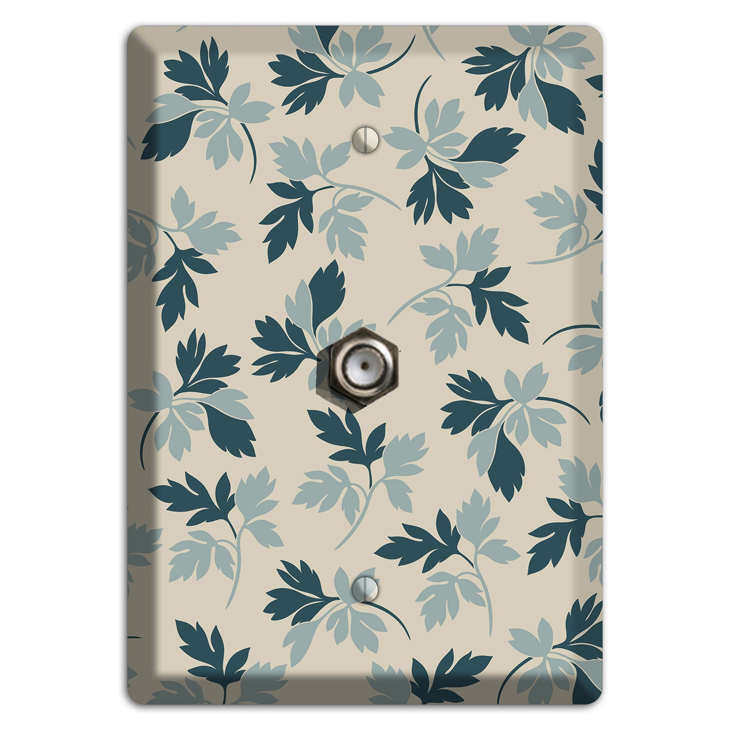 Blue Leaves Cable Wallplate