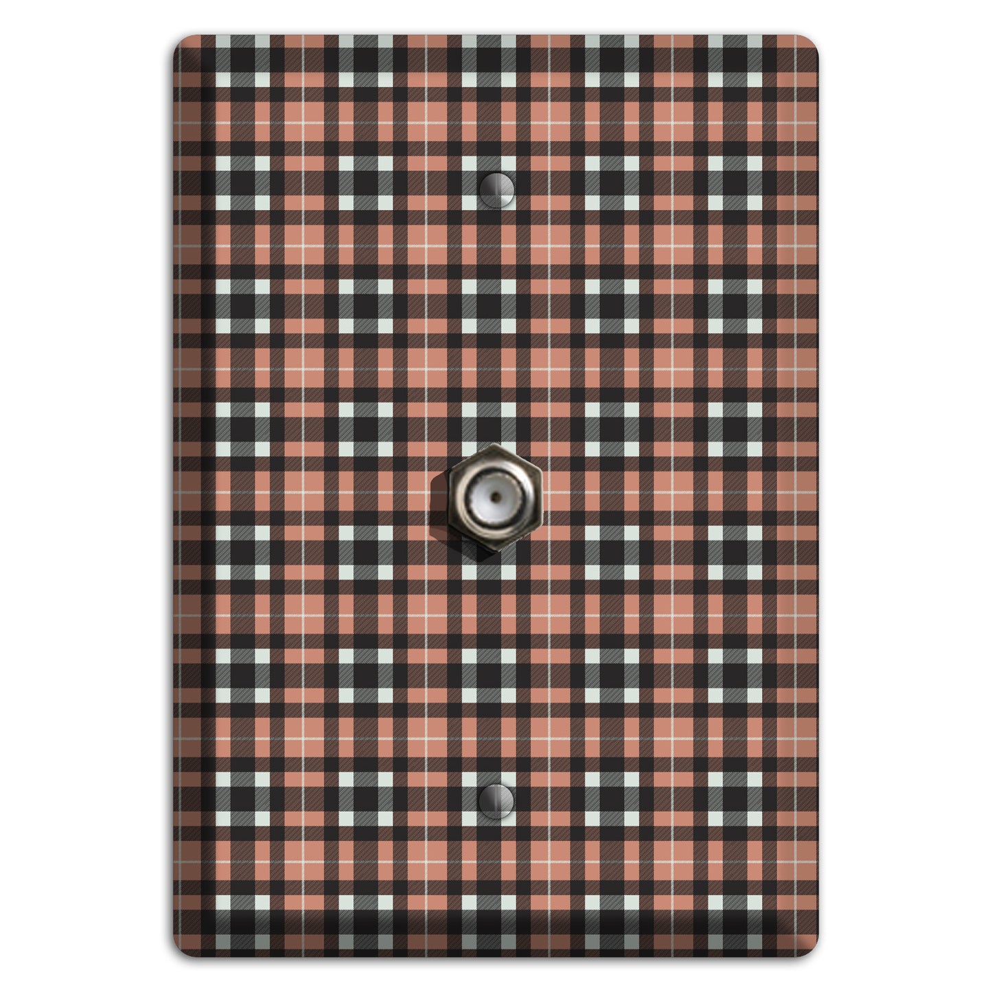 Light Brown Plaid Cable Wallplate