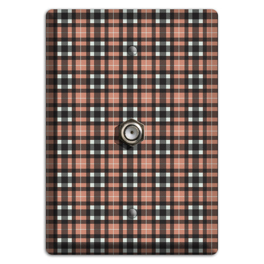 Light Brown Plaid Cable Wallplate