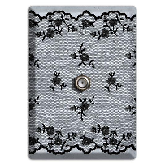 Embroidered Floral Gray Cable Wallplate