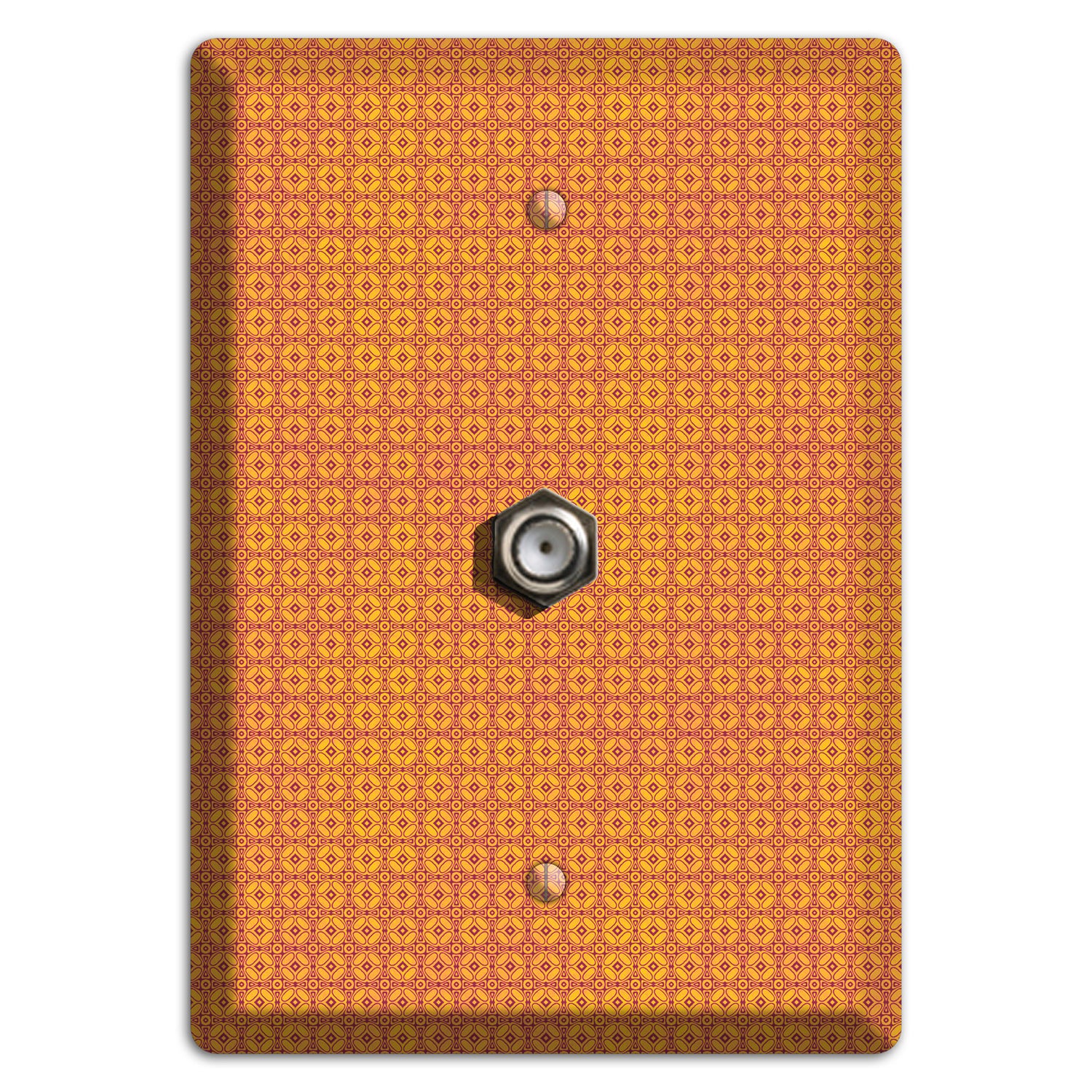 Multi Orange Arabesque Cable Wallplate