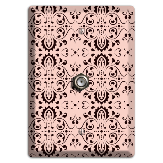 Coral Tapestry Cartouche Cable Wallplate