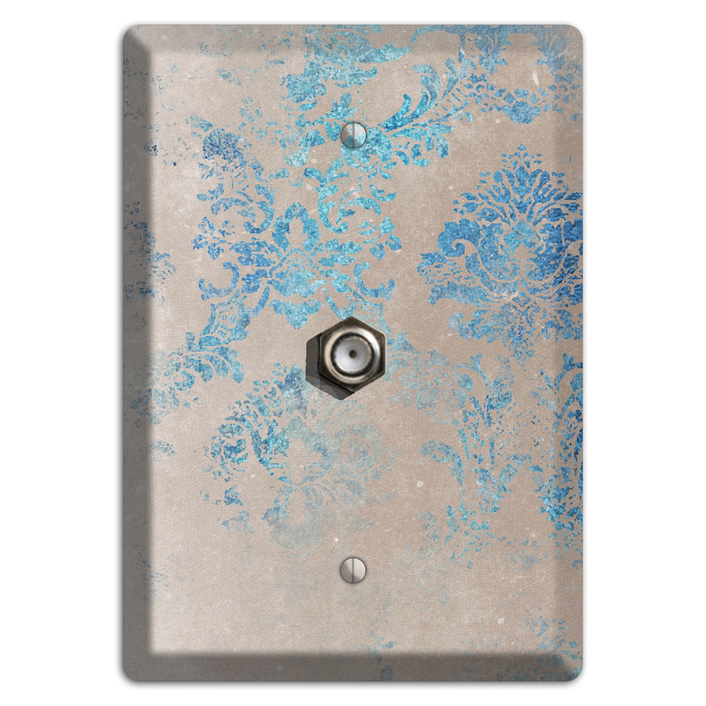 Pewter Whimsical Damask Cable Wallplate