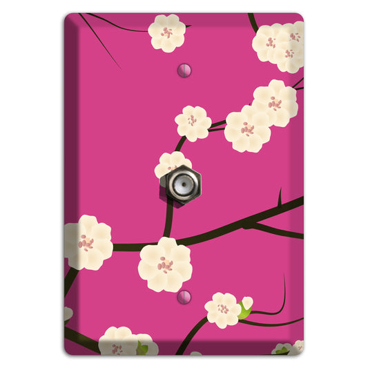 Pink Cherry Blossoms 2 Cable Wallplate