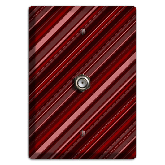 Burgundy Multi Angled Stripes 2 Cable Wallplate