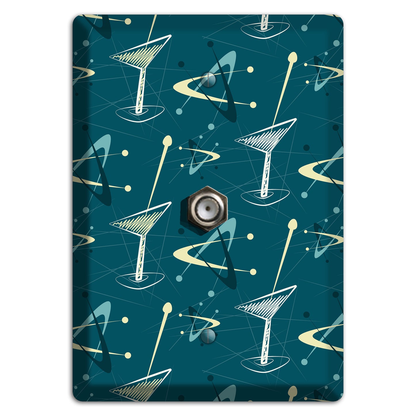 Navy Cocktail Hour Cable Wallplate