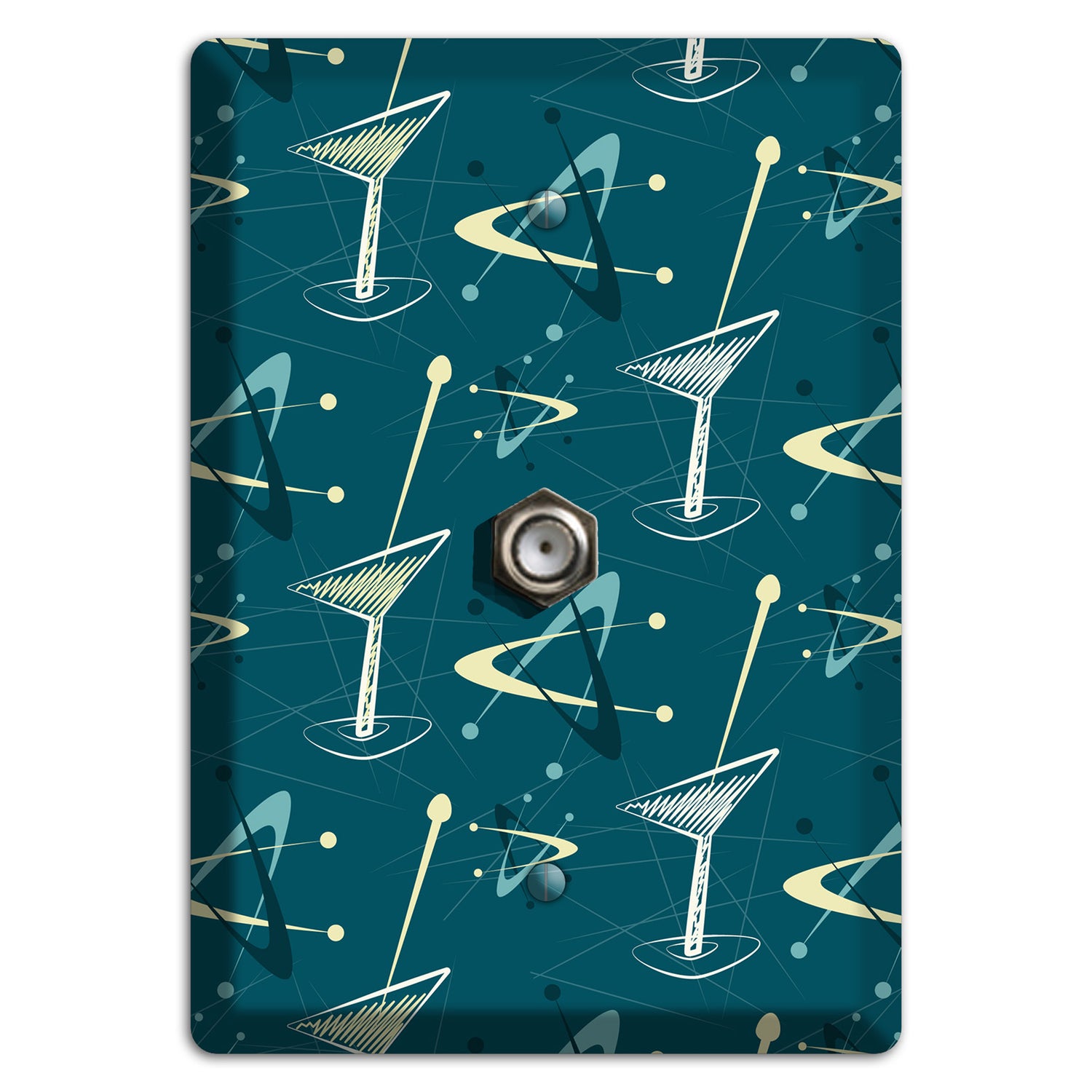 Navy Cocktail Hour Cable Wallplate