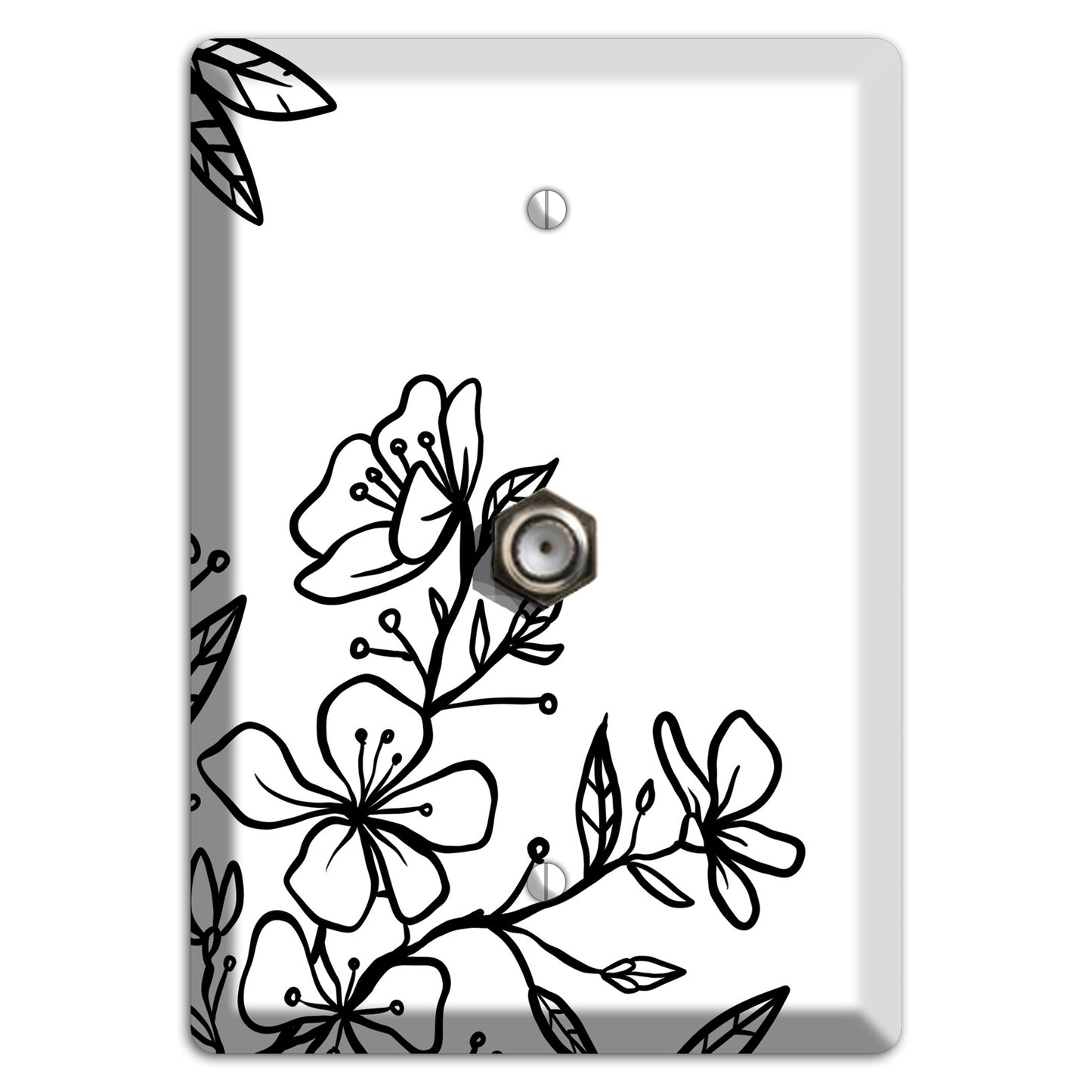 Hand-Drawn Floral 18 Cable Wallplate