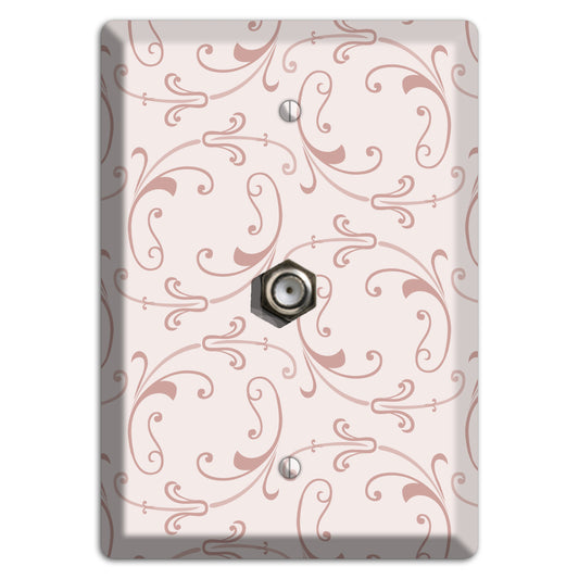 Dusty Rose Victorian Sprig Cable Wallplate