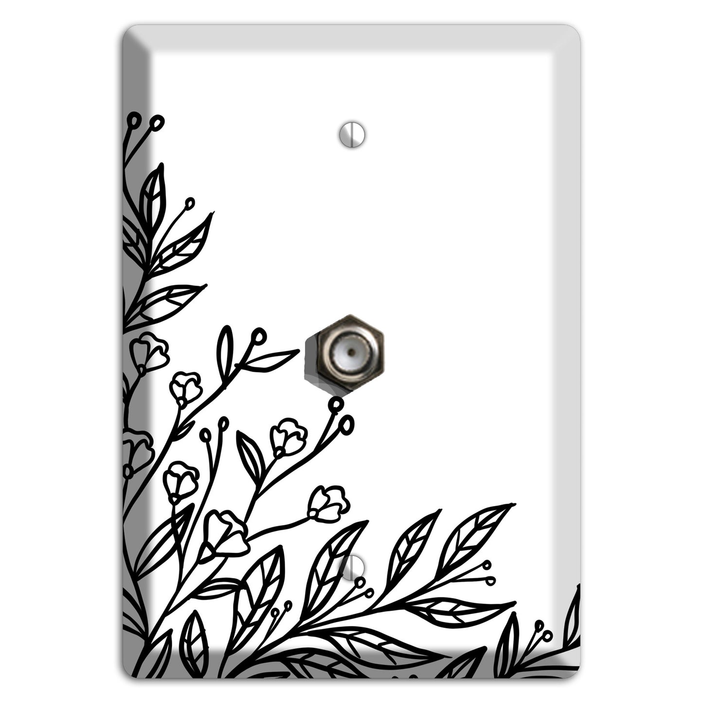 Hand-Drawn Floral 2 Cable Wallplate