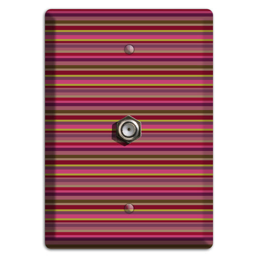 Fuschia Multi Horizontal Stripes Cable Wallplate