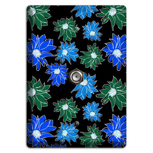 Blue and Green Flowers Cable Wallplate