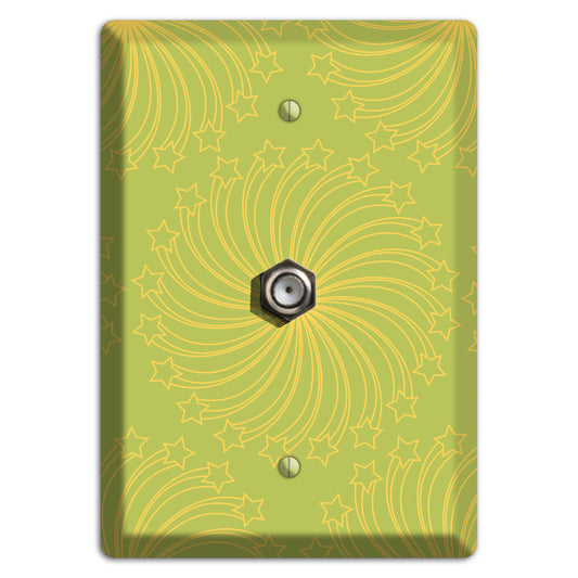 Multi Lime Star Swirl Cable Wallplate