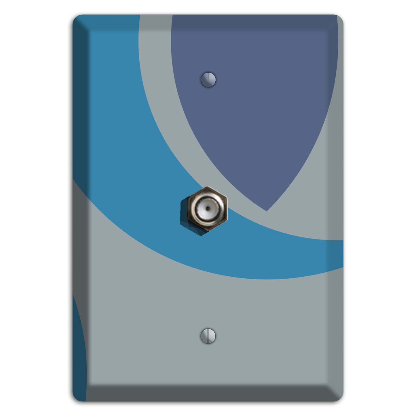 Grey and Blue Abstract Cable Wallplate