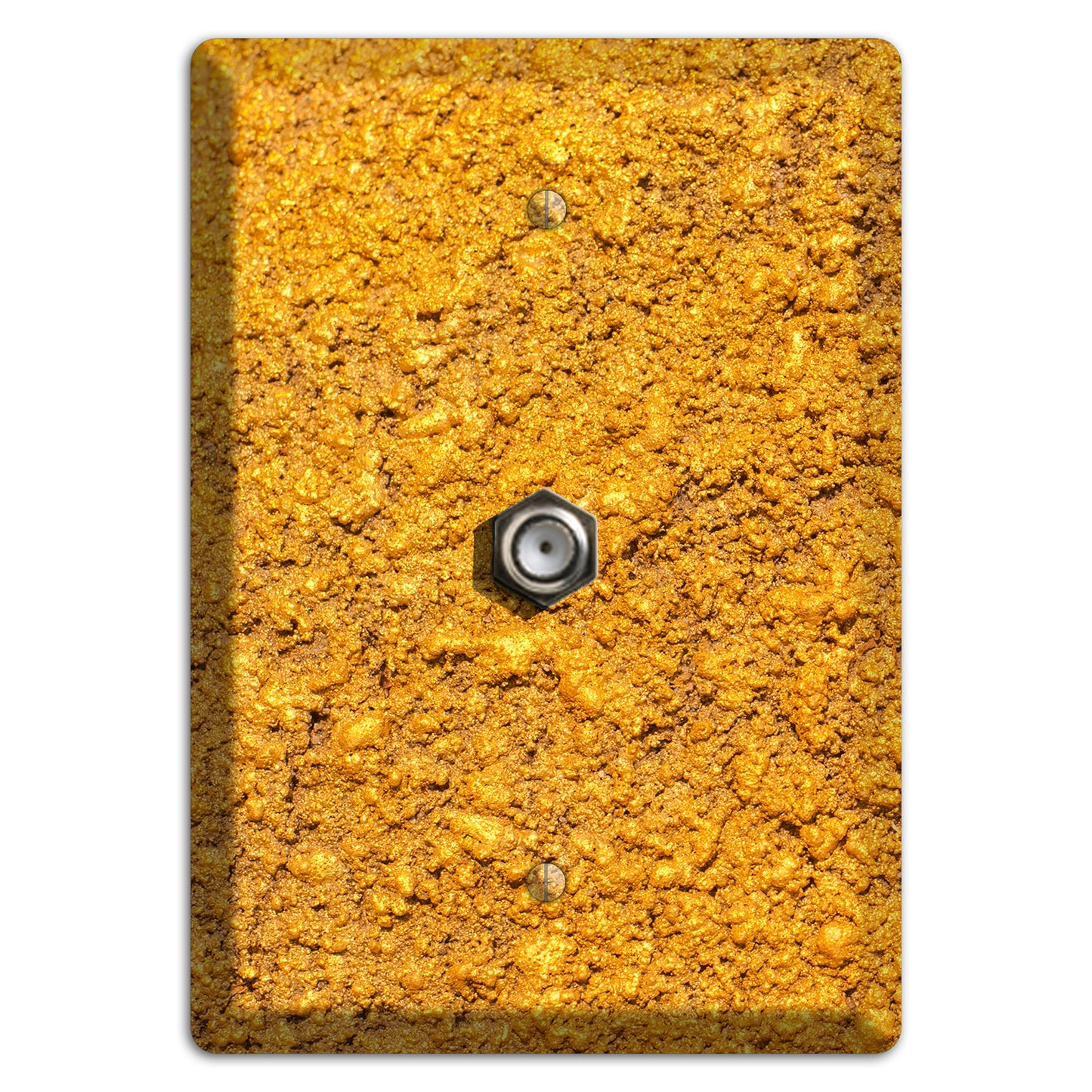 Yellow Textured Concrete Cable Wallplate