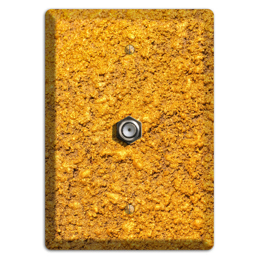 Yellow Textured Concrete Cable Wallplate