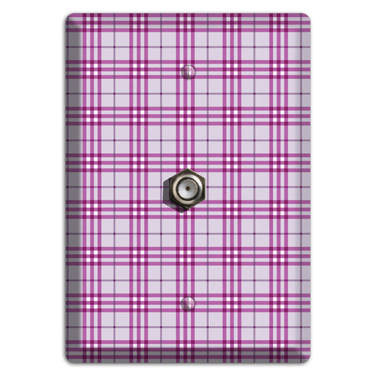 Purple Plaid Cable Wallplate