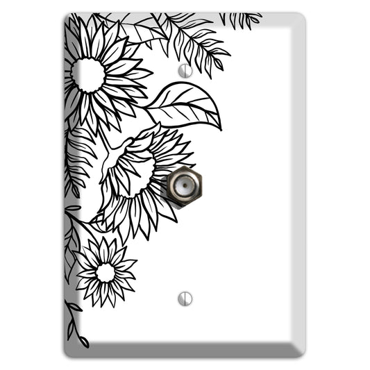 Hand-Drawn Floral 5 Cable Wallplate