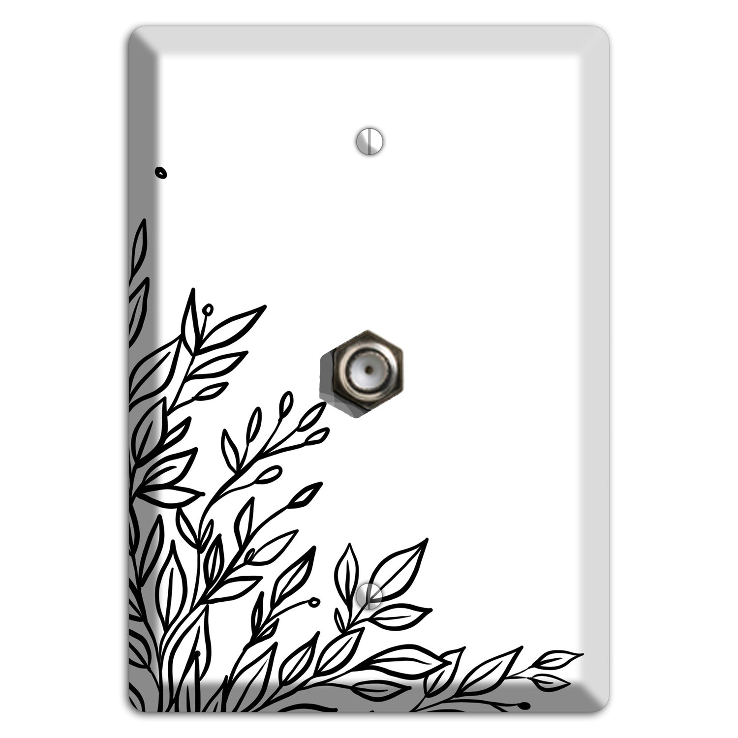 Hand-Drawn Floral 17 Cable Wallplate